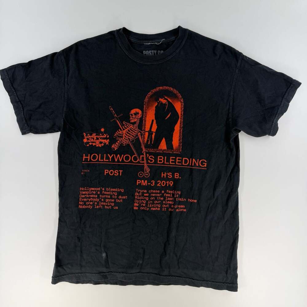 0795 Medium Post Malone Posty Co. Hollywood's Bleeding 2019 Tour T-Shirt